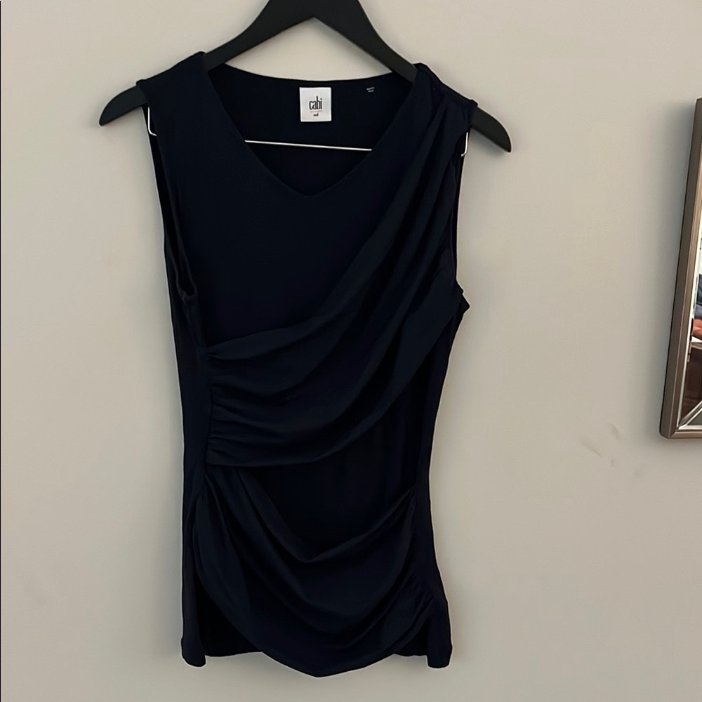 CAbi Navy sleeveless blouse